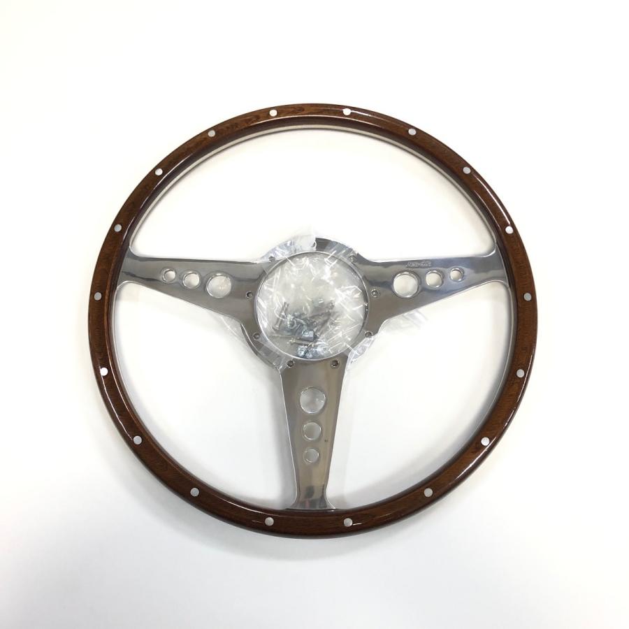 モトリタMK3ウッドステアリング・14インチ フラット : ミニマルヤマ