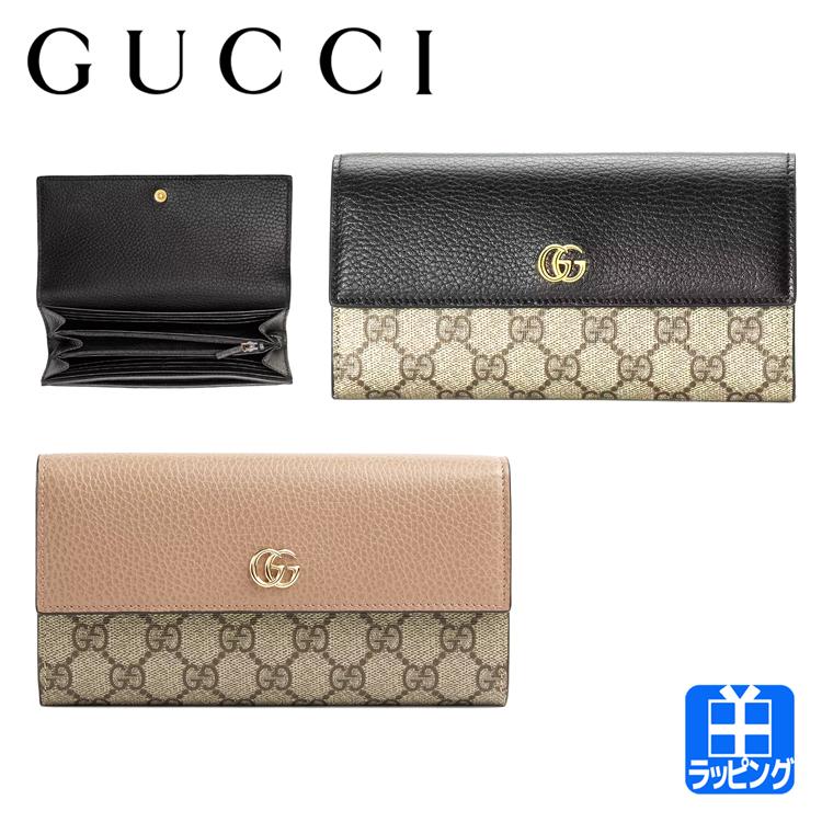 GUCCI（グッチ） [在庫処分] 財布 長財布 かぶせ 二つ折り財布 GG マー
