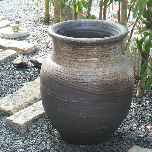 ポイント15倍]信楽焼 大きな 花瓶 灰釉 かぶり 22号 おしゃれ 大壺
