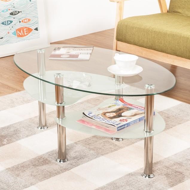 BTM 【丸型】センターテーブル ガラス ローテーブル 収納 リビング