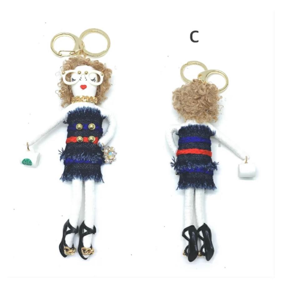 デニム 人形 バッグチャーム ドール キラキラ プレゼント 人気 新作