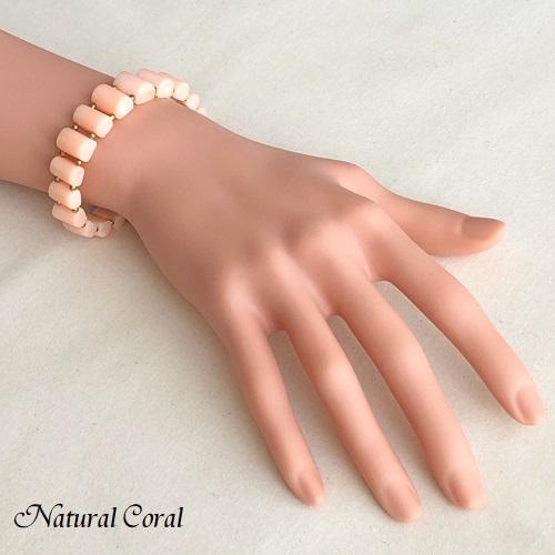 ピンク珊瑚 ぴんくさんご サンゴ ブレスレット かまぼこ形 K18