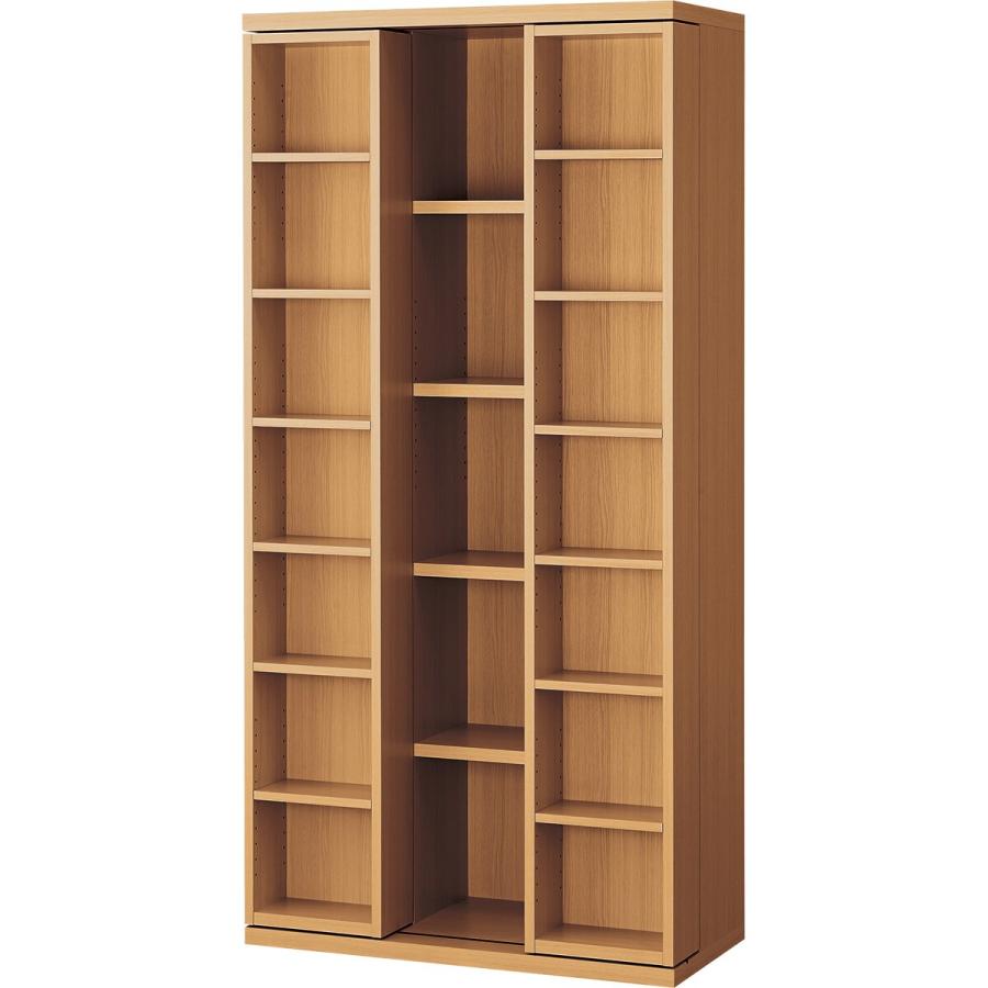 ニトリ（NITORI） Wスライド本棚 (M BS003 LBR) 書棚 ラック シェルフ