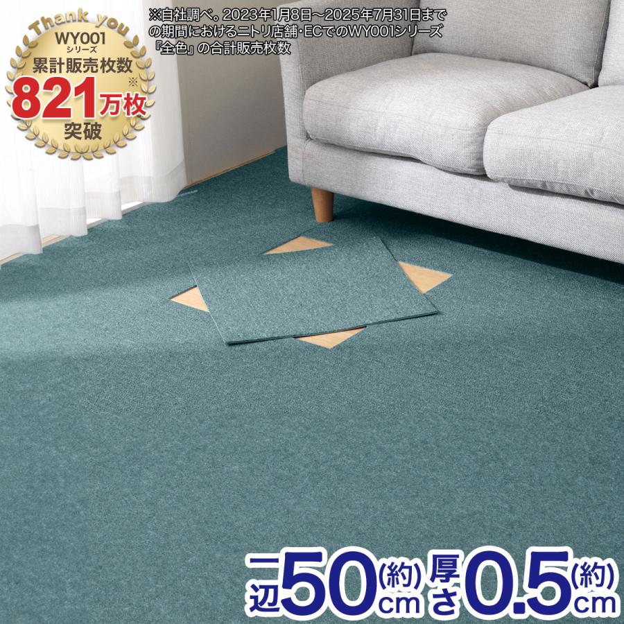 ニトリ（NITORI） 6帖 洗えるタイルカーペット 48枚セット (WY001 TBL