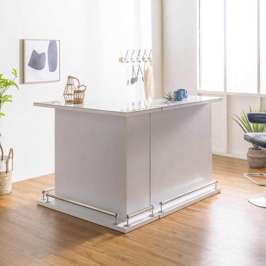 ニトリ（NITORI） セラミック天板モダンバーカウンターL字型 (幅99＋幅