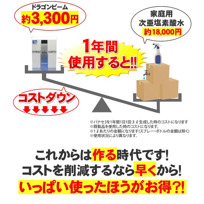 次亜塩素酸水 生成器 (電解型 強酸性水生成器)｜ドラゴンビーム 除菌水