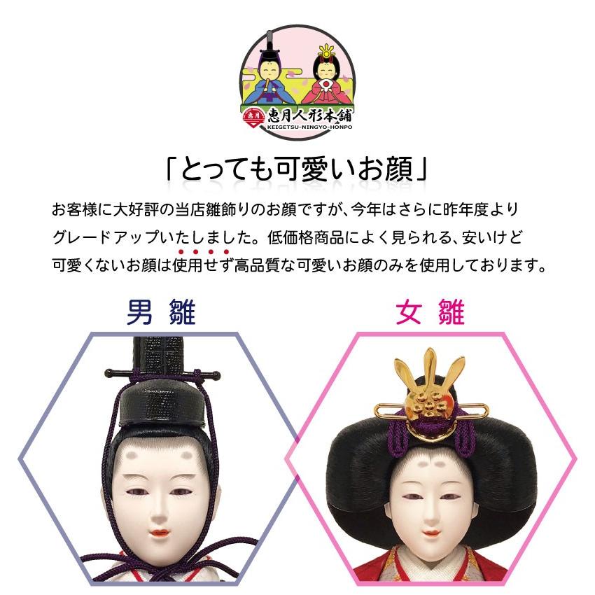 雛人形 ひな人形 五人平飾り コンパクト 雛 親王飾り : 恵月人形本舗