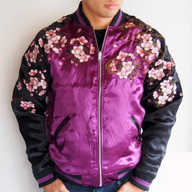 抜刀娘 スカジャン 妃那×凛 sj 刺繍 リバーシブル”桜” 和柄 スーベニア