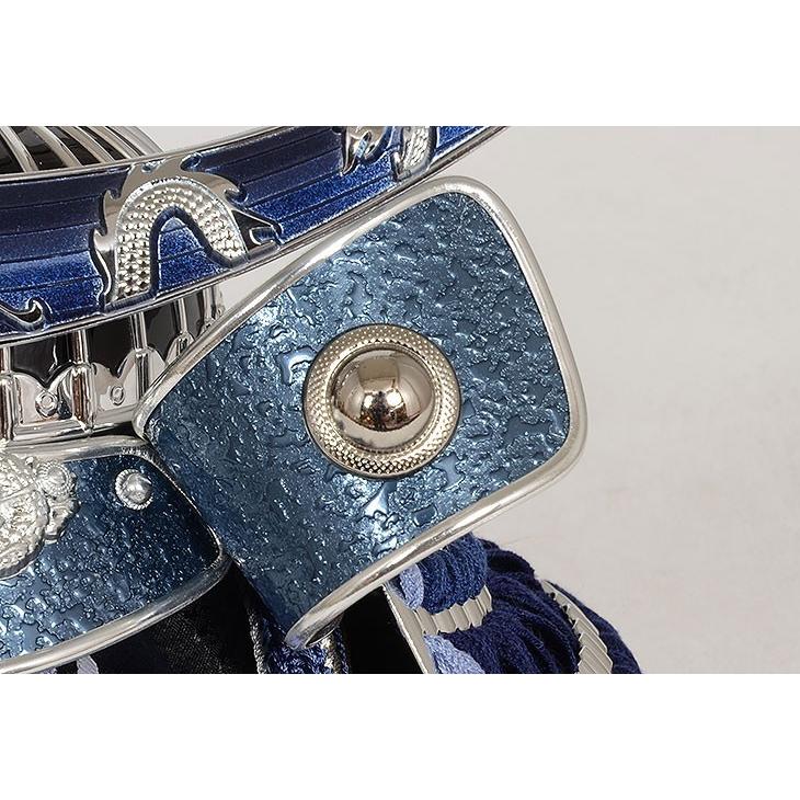 No.501-68 五月人形 コンパクトにしまえる収納型兜飾り 12号 青銀