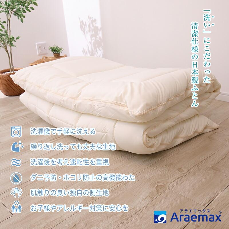 アラエマックス 敷布団 シングル 洗える布団 敷き布団 日本製 テイジン