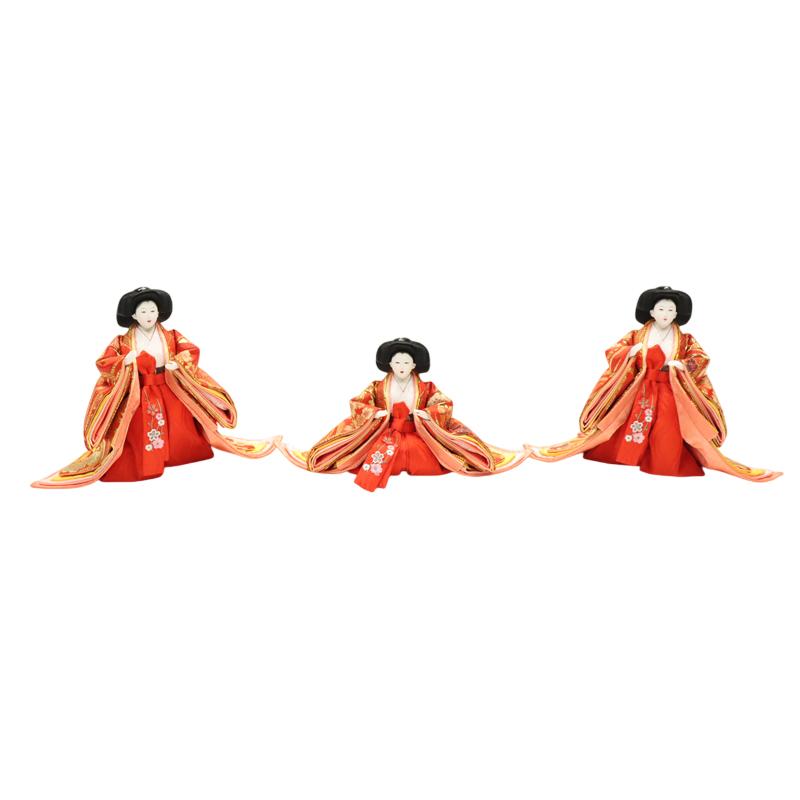 アウトレット品 雛人形 人形単品 三五 三人官女 金襴 3人 25a-ya-0136