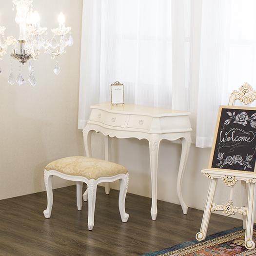 コンソール 幅90cm ロココ調 アンティーク 白 ロイヤル 電話台