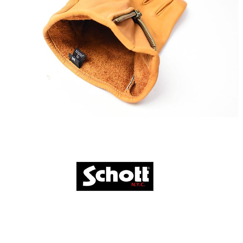 Schott N.Y.C（ショット） Schott 手袋 メンズ ジップ レザー グローブ