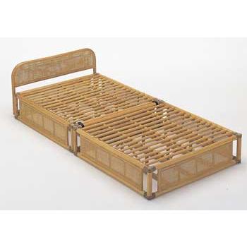 籐(ラタン)ベッド ヘッドボード付籐すのこベット シングル アジアン