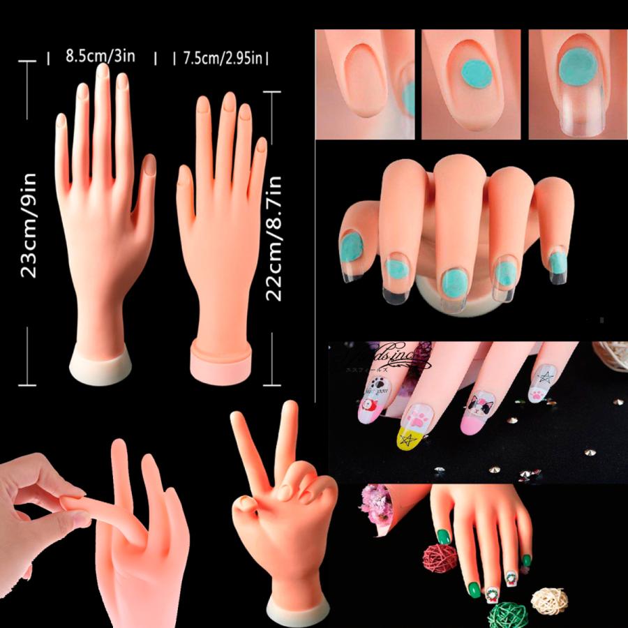 ハンドマネキン ネイル練習用 ネイルチップ100枚付き ハンドトルソー