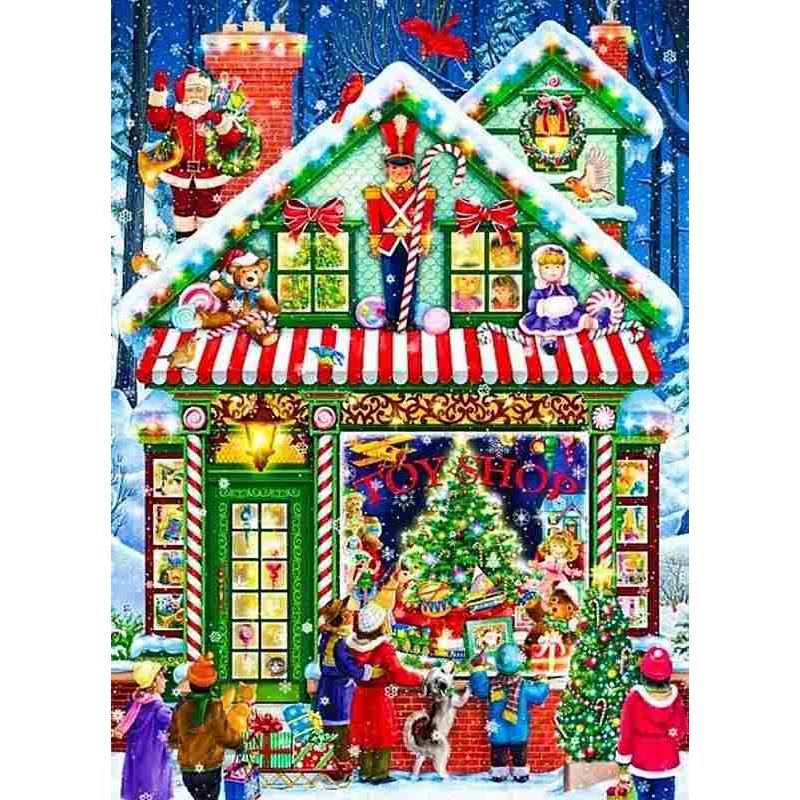 ダイヤモンドアート キット 四角ビーズ クリスマス トイショップ 40×50