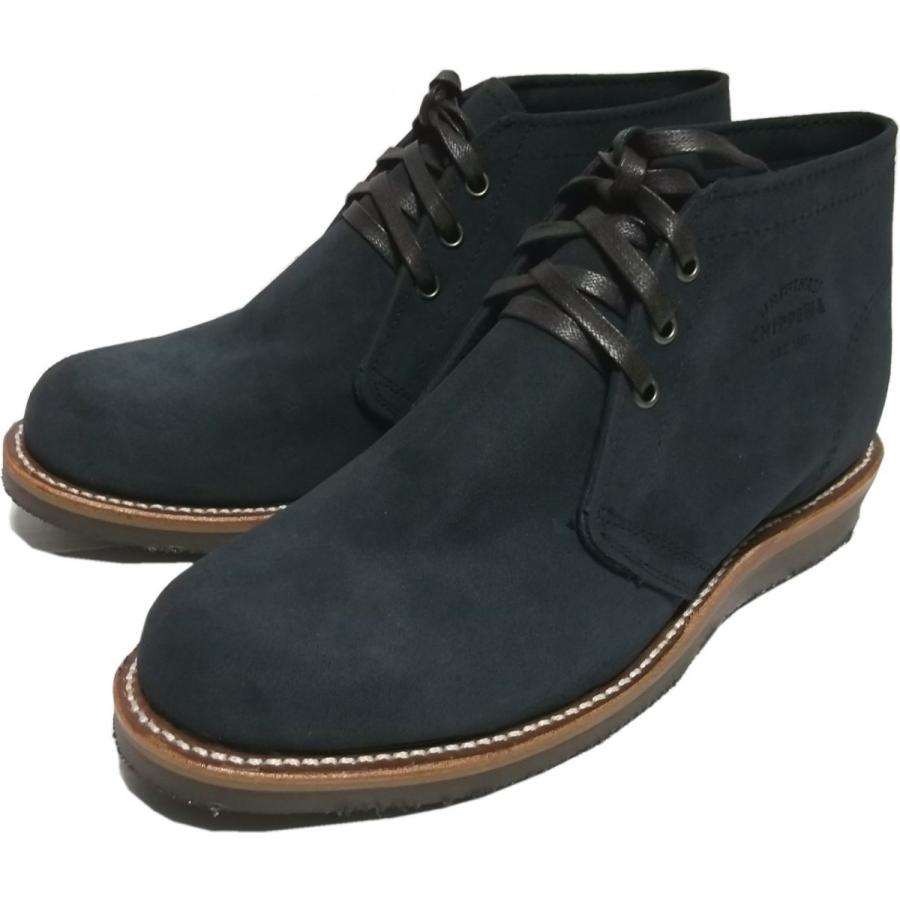 チペワ 本革製 レザー チャッカブーツ アメリカ製 スエード ネイビー