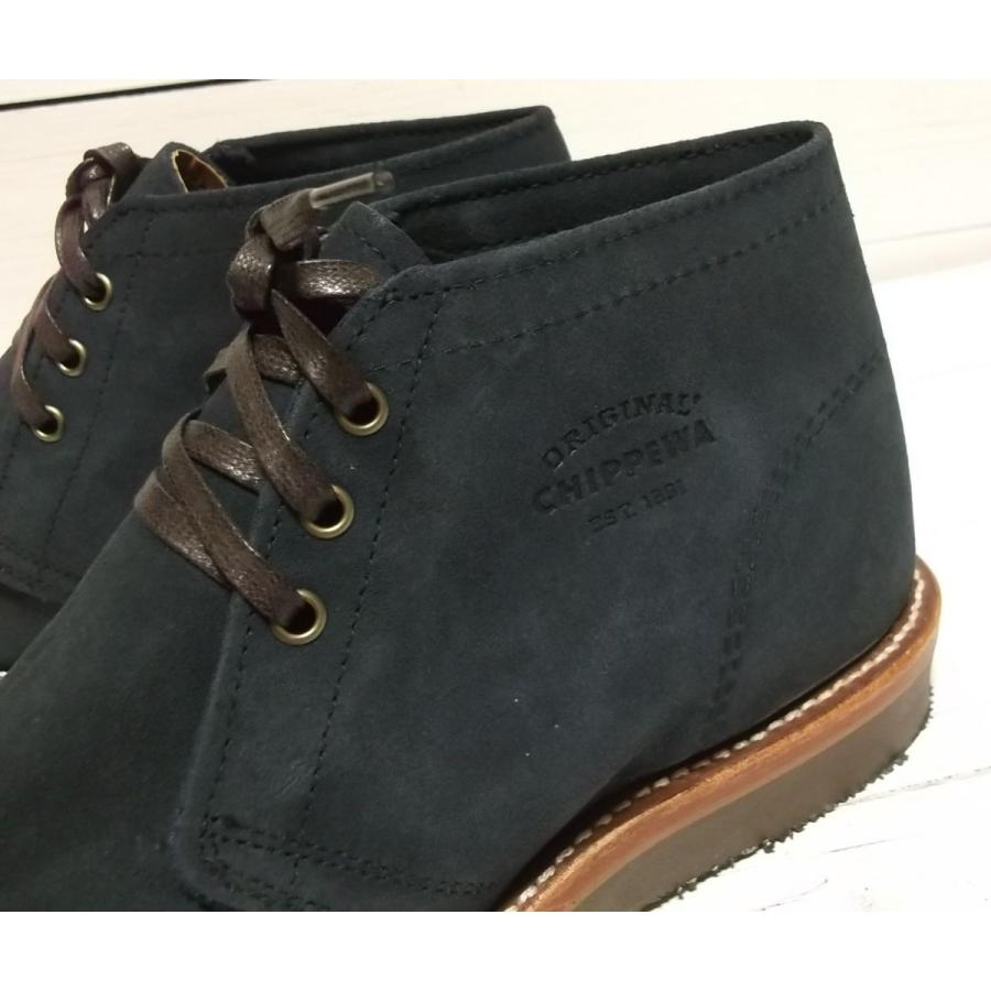 チペワ 本革製 レザー チャッカブーツ アメリカ製 スエード ネイビー