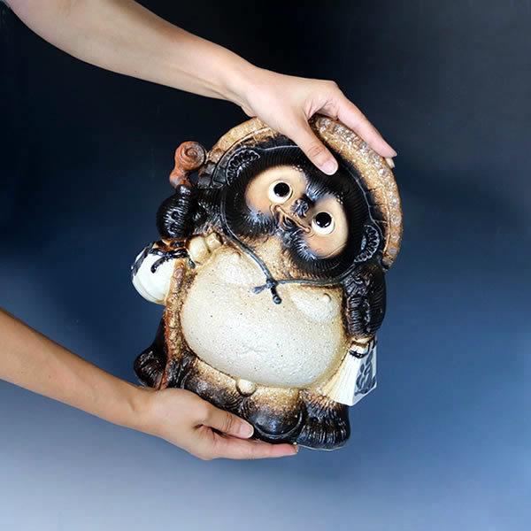 信楽焼 10号古信楽風福狸 たぬき タヌキ 狸 開運 縁起物 可愛い 陶器