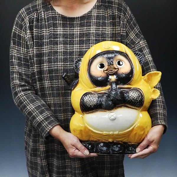 剥製 狸 タヌキ 獣 縁起物 商売繁盛 出世運 レトロ 天然木 台座付き