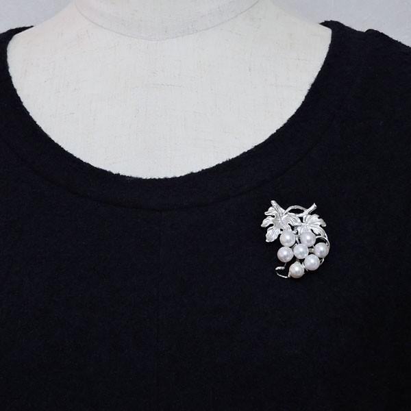 パール ブローチ 真珠ブローチ フォーマル ブドウ 葡萄 ぶどう あこや