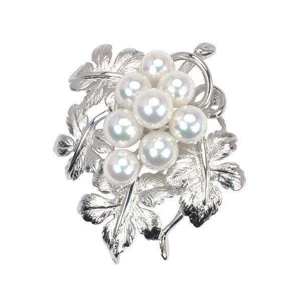 パール ブローチ 真珠 フォーマル 植物モチーフ あこや真珠 レディース
