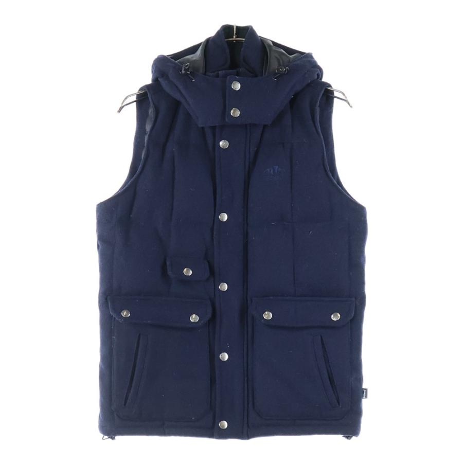 STUSSY（ステューシー） ウール フード付き ダウンベスト ネイビー