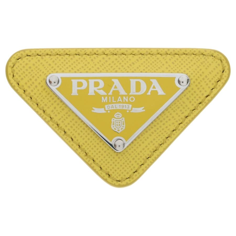PRADA（プラダ） トライアングルロゴ ブローチ イエロー サフィアーノ