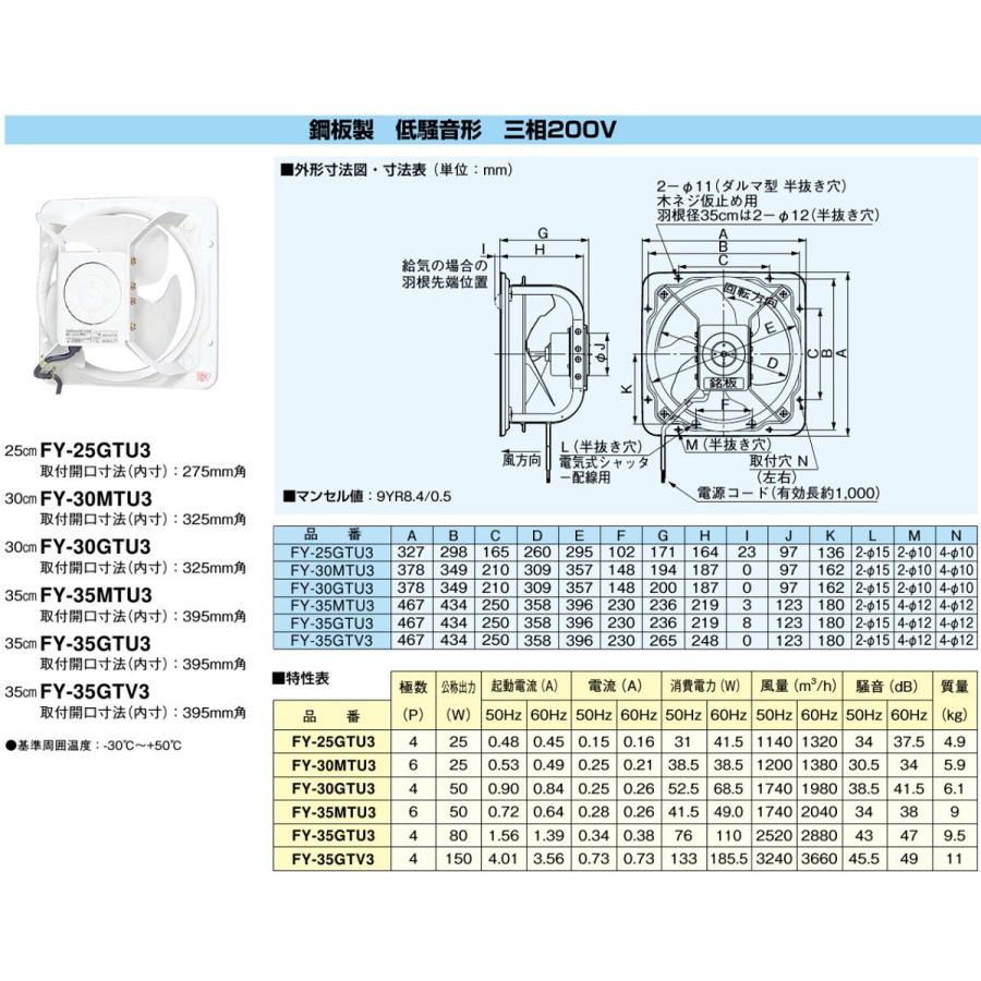 Panasonic（パナソニック） 有圧 換気扇 三相200V FY-30GTU3 30cm 産業