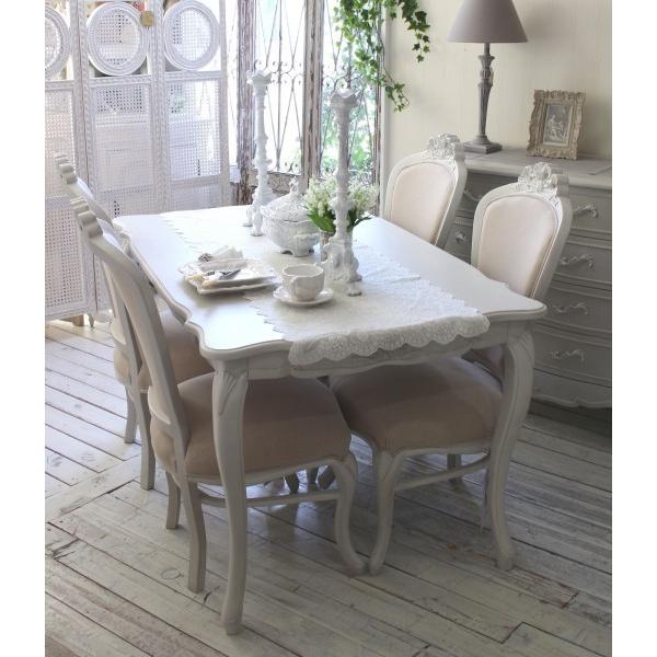 ダイニングチェア 椅子 リボン 可愛い アンティーク調 猫脚 洋風