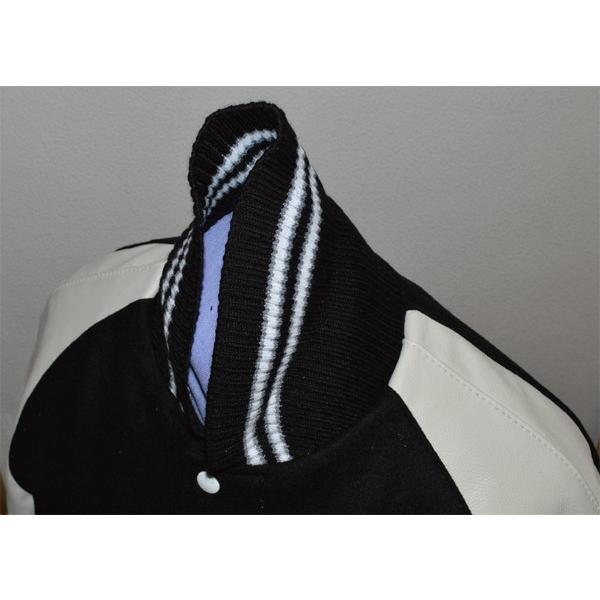 ロッククリーク ブラック/ホワイト 無地 スタジャン ラグラン袖