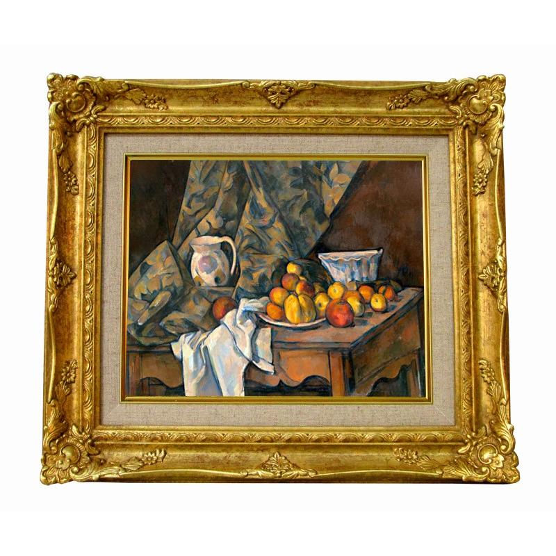 世界の名画 セザンヌ リンゴと桃のある静物 ジクレーキャンバス複製画