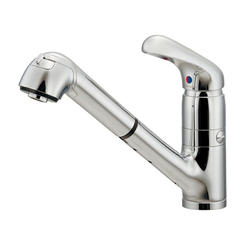 カクダイ（KAKUDAI） 分水孔付 シングルレバー 引出し 混合水栓 118