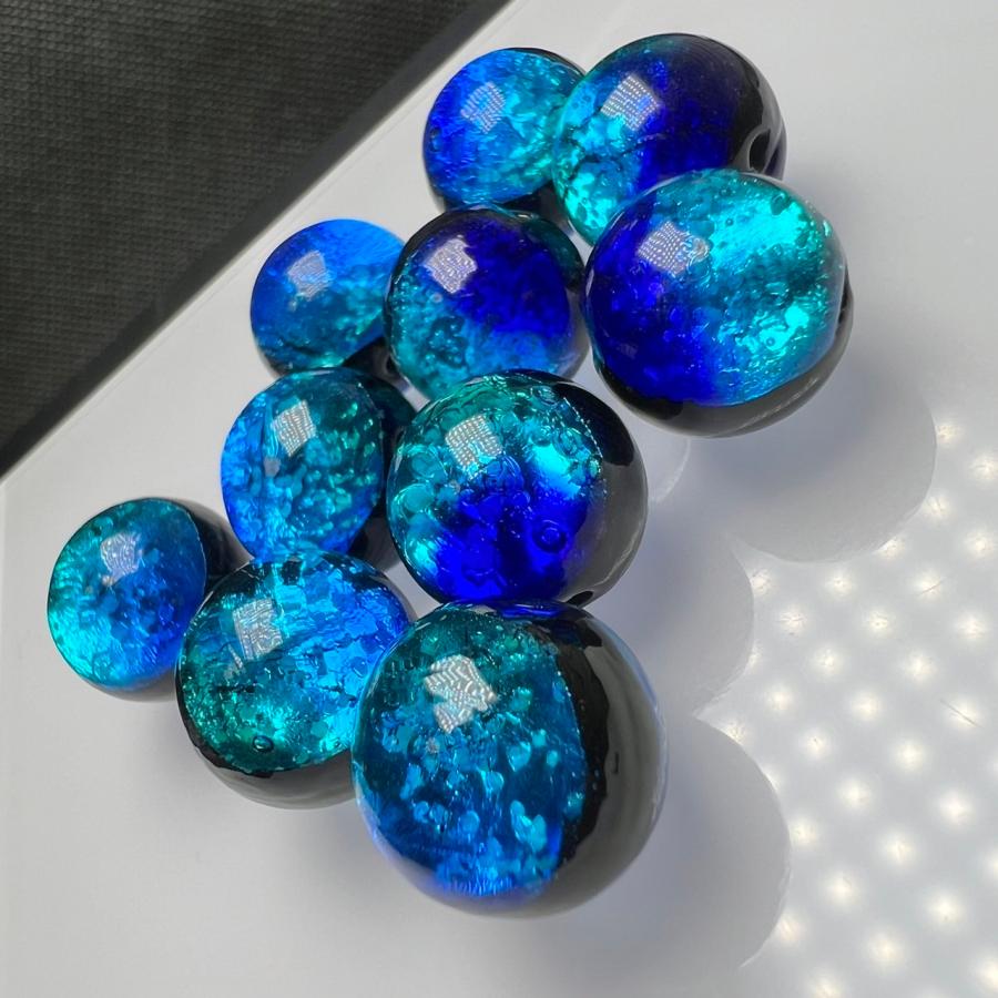 ホタルガラス タケトミブルー 10mm±0.5mm 10粒セット 蓄光とんぼ