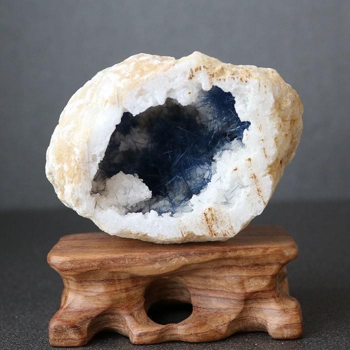 訳あり デュモルチェライト 希少 原石 水晶 ジォード 200グラム 青