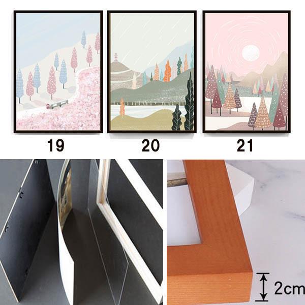 3枚セット 33×43cm アートパネル 枠付きフレーム絵画 四季 ポップ