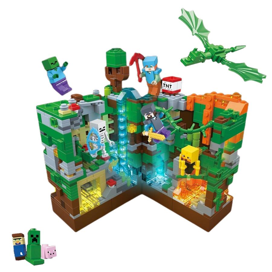 国内発送 レゴ 互換 ブロック マインクラフト 森林洞窟 866ピース