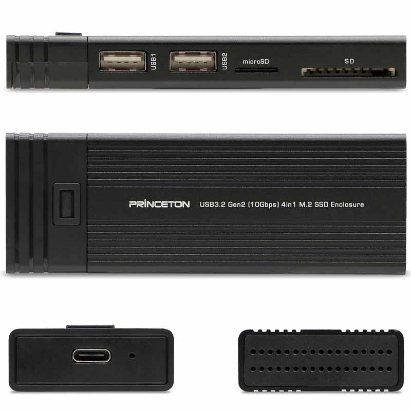 PRINCETON（プリンストン） ポータブルSSD 500GB USB3.2 Gen2対応 4in1