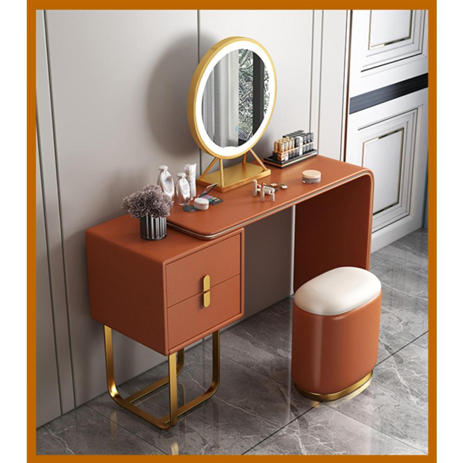 ドレッサー おしゃれ 自社製品 イタリア風 鏡台 レザー調 化粧台 化粧