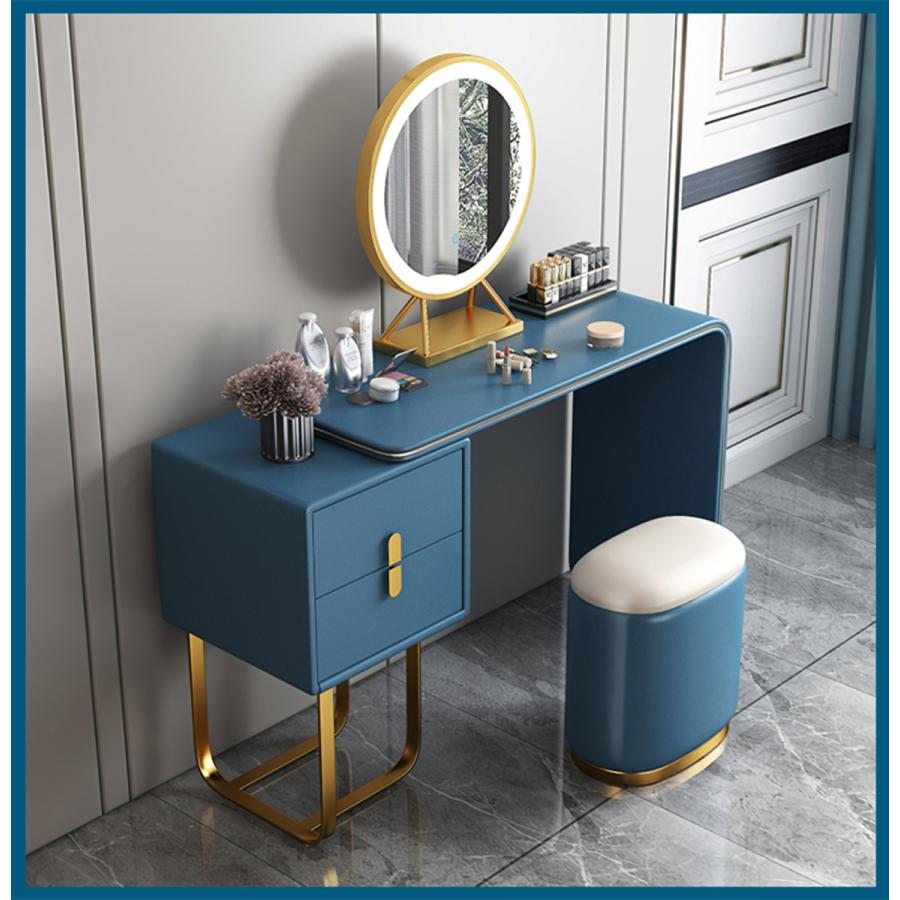 ドレッサー おしゃれ 自社製品 イタリア風 鏡台 レザー調 化粧台 化粧