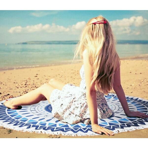 ラウンドビーチタオル ビーチタオル ビーチマット ラウンド 大判 円形