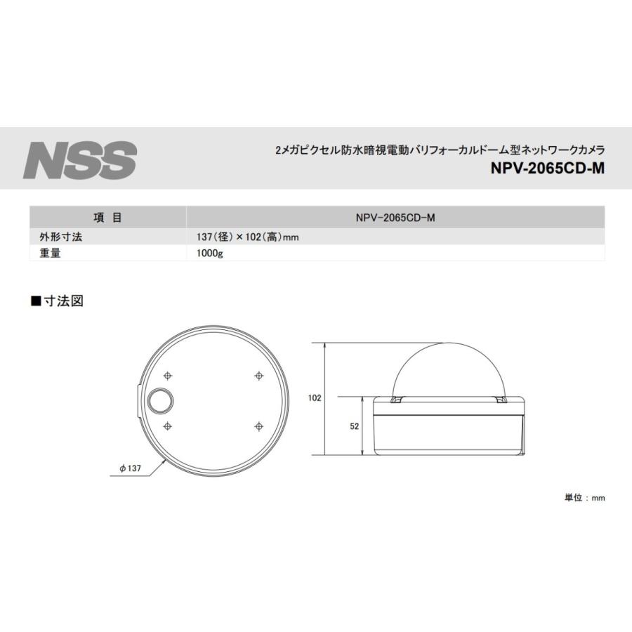 株式会社NSS “X Series” 2メガピクセル防水暗視電動バリフォーカル