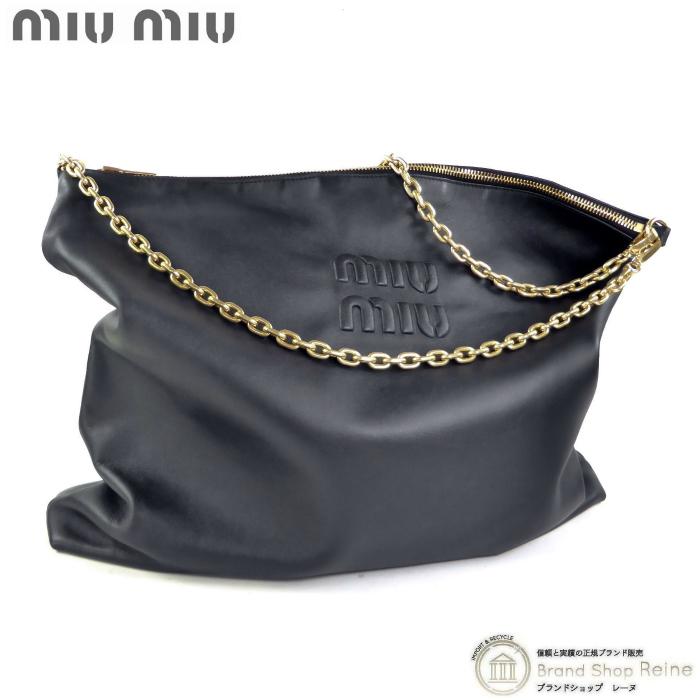 MIUMIU ブラックレザー キルティング チェーン 黒 ショルダーバッグ