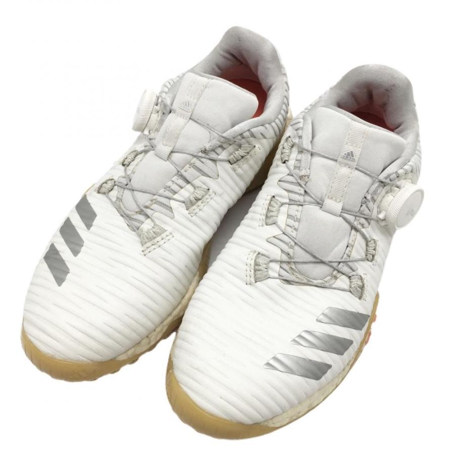 adidas（アディダス） ゴルフシューズ 白×シルバー スパイクレス ボア