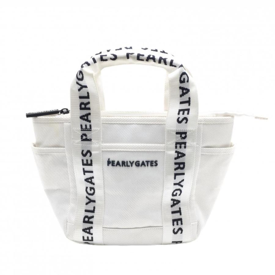 PEARLY GATES（パーリーゲイツ） カートバッグ 白 ロゴ 内外ポケット