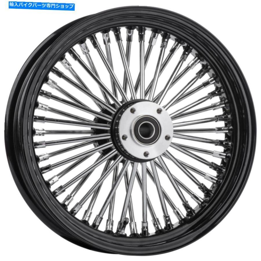 クロームパーツ ブラックデュアルディスク48スポークフロントホイール