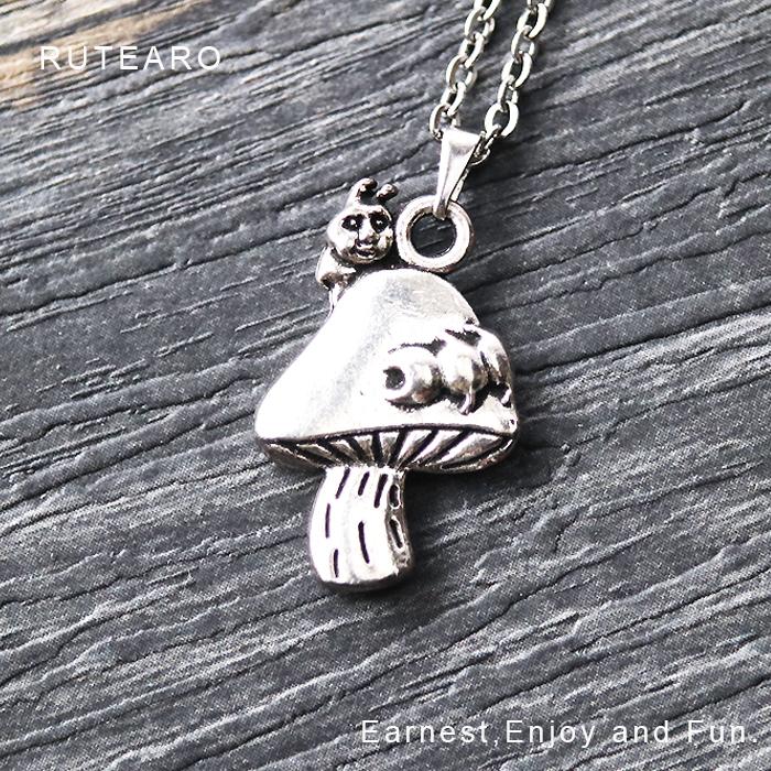 メンズネックレス ペンダント デビル 悪魔 キノコ おもしろ雑貨 虫