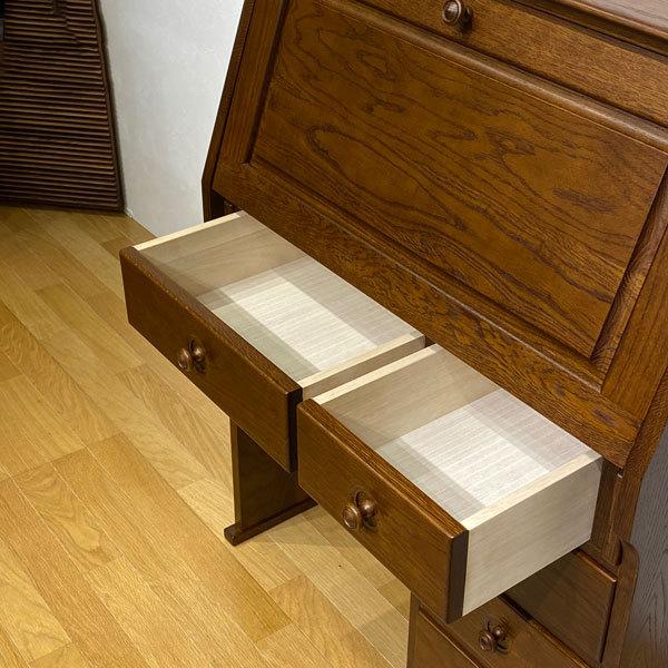 ライティングデスク アンティーク 片袖 ライティングビューロー デスク