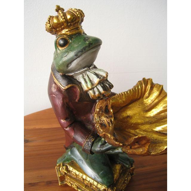 クラウンカエル かえる 蛙 カエル 王冠 オブジェ 小物入れ 置き物