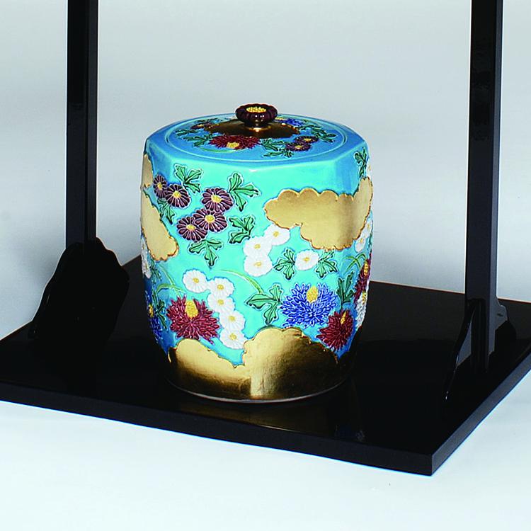 水指 八角淡浅黄交趾 平安大示作 茶道 茶道具 : 和空間ヤフーショップ